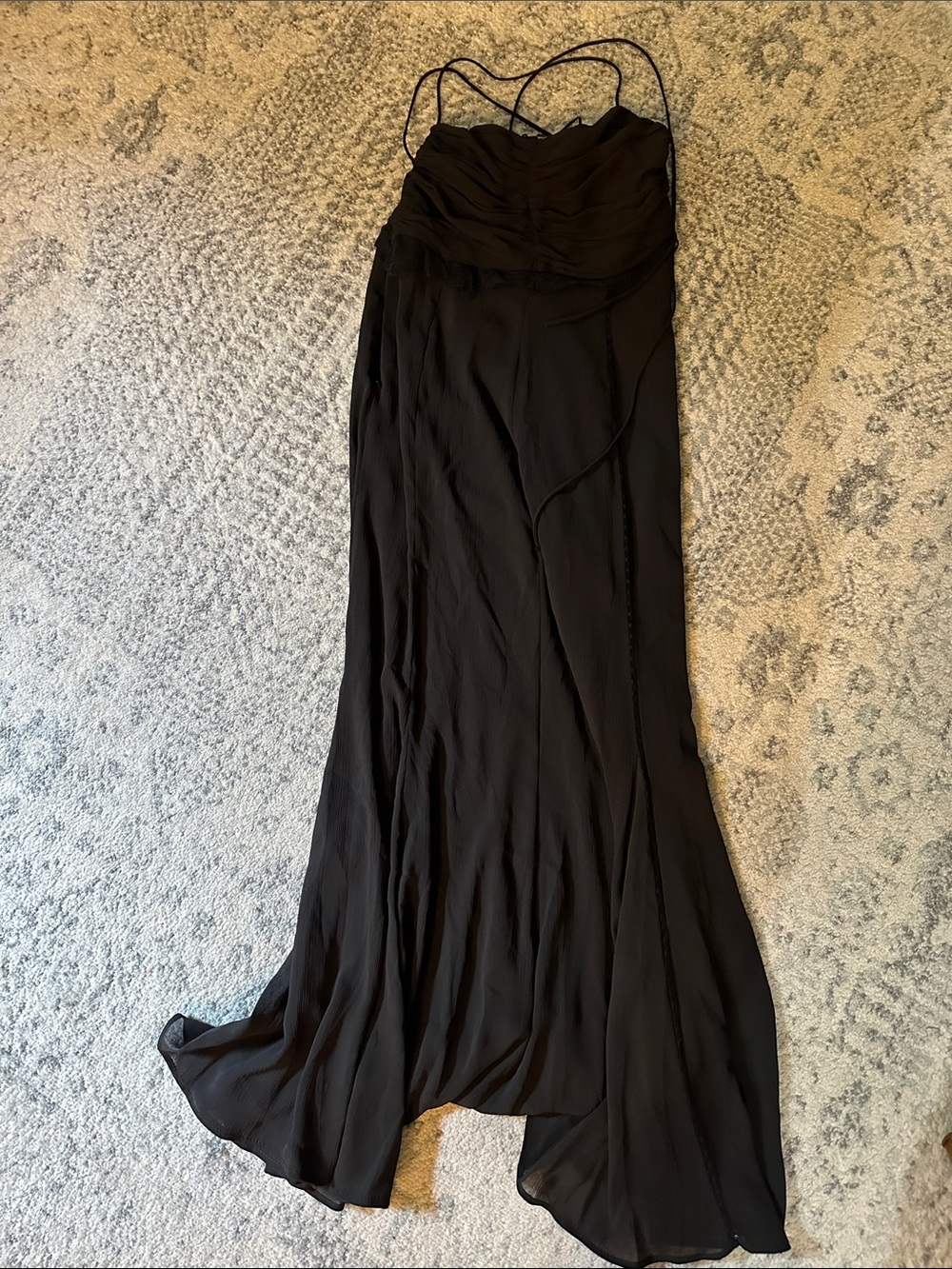 Zara Black Spaghetti-Strap Maxi Dress